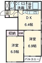 アートビルズ6番館 4階2DKの間取り