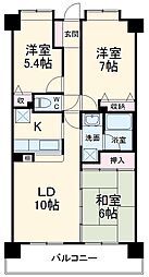 JR京葉線 蘇我駅 徒歩8分の賃貸マンション 5階3LDKの間取り