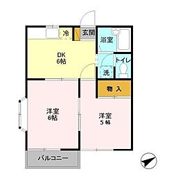 コーポフロンティア1 2DKの間取図画像