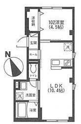 東京メトロ丸ノ内線 南阿佐ケ谷駅 徒歩7分の賃貸マンション 1階1LDKの間取り