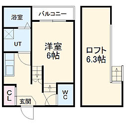 名古屋市営鶴舞線 川名駅 徒歩5分の賃貸アパート 2階1Kの間取り