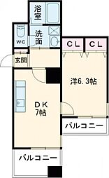 プラネットハイム 3階1DKの間取り