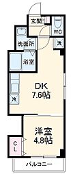 JR内房線 本千葉駅 徒歩4分の賃貸マンション 5階1DKの間取り