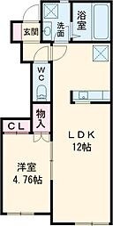 小田急小田原線 鶴川駅 バス6分 団地南下車 徒歩3分の賃貸アパート 1階1LDKの間取り