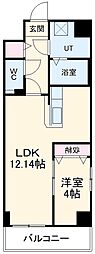 名古屋市営東山線 今池駅 徒歩15分の賃貸マンション 8階1LDKの間取り