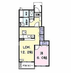 ポートヒルズT 1LDKの間取図画像