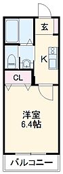 MarkDuo芝1 1Kの間取図画像