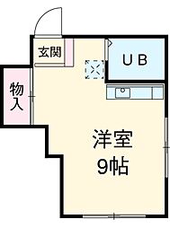 協栄ビル 4階ワンルームの間取り