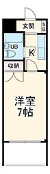 シャトーロマネ 1階1Kの間取り