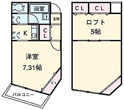 小田急小田原線 相模大野駅 徒歩10分の賃貸アパート 1階1Kの間取り