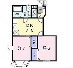 ミニョン　ヴィラ 1階2DKの間取り