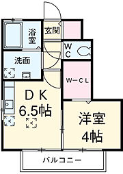 ローゼンハイム 1DKの間取図画像
