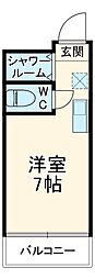 キャメロット相模大野 1階ワンルームの間取り