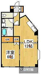 JR南武線 稲田堤駅 徒歩10分の賃貸マンション 1階1LDKの間取り