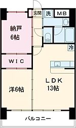 プライムコート立川 13階1SLDKの間取り