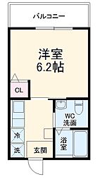 小田急小田原線 小田急相模原駅 徒歩9分の賃貸アパート 1階1Kの間取り