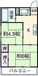 蔵王コーポ 5階2Kの間取り