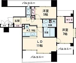 東京メトロ半蔵門線 押上駅 徒歩8分の賃貸マンション 2階2LDKの間取り