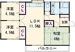 ヴィブレ柴崎 3階3LDKの間取り