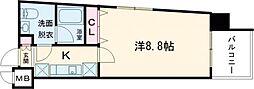京王線 調布駅 徒歩7分の賃貸マンション 6階1Kの間取り