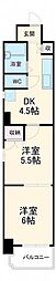 名古屋市営桜通線 高岳駅 徒歩6分の賃貸マンション 7階2Kの間取り