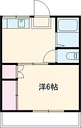 横山荘 1DKの間取図画像