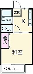 カーサメントピノ 2階1DKの間取り