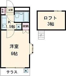 モントリーエイト 1階1Kの間取り