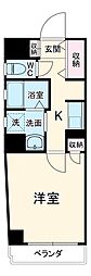 小田急小田原線 相模大野駅 徒歩5分の賃貸マンション 4階1Kの間取り