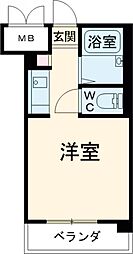JR中央線 立川駅 徒歩8分の賃貸マンション 3階1Kの間取り