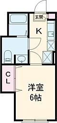 コートハウスフナツ 1階1Kの間取り