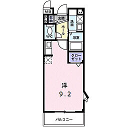 ナカイパレス　ＰａｒｔII 2階ワンルームの間取り