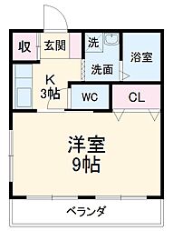 JR両毛線 前橋大島駅 徒歩8分の賃貸マンション 3階1Kの間取り