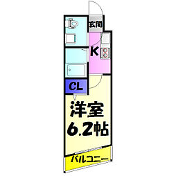 ＥＡＳＴ　ＩＮＡＧＥ 1階1Kの間取り