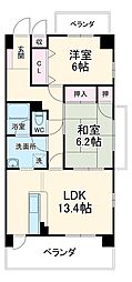 リベルテＯＮＥ 5階2LDKの間取り