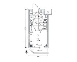 スカイコート蒲田ＥＡＳＴ 2階1Kの間取り