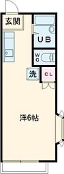 ファミールセイスイ 2階ワンルームの間取り