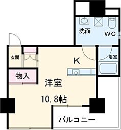 ｏｚ　ａｌｌｏｇｇｉｏ 5階ワンルームの間取り