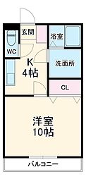 Ｌａ　ｍｉａ　ｃａｓａ 3階1Kの間取り