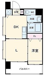 西鉄天神大牟田線 西鉄平尾駅 徒歩5分の賃貸マンション 10階2DKの間取り