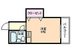 VILLAFUKI ワンルームの間取図画像