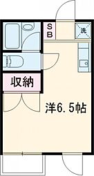 ニッシンハイツ 1階ワンルームの間取り
