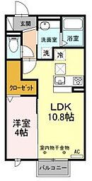 メゾン　ラ・ヴェリテ　Ｂ 1階1LDKの間取り