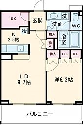 東急池上線 雪が谷大塚駅 徒歩7分の賃貸マンション 1階1LDKの間取り