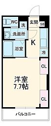 JR埼京線 南与野駅 徒歩6分の賃貸マンション 1階1Kの間取り
