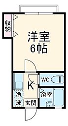 ウリースン 2階1Kの間取り