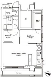 東京メトロ東西線 早稲田駅 徒歩2分の賃貸マンション 5階1LDKの間取り