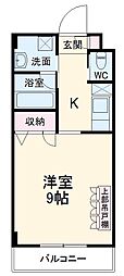 東武東上線 和光市駅 徒歩5分の賃貸マンション 1階1Kの間取り