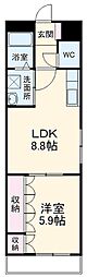 ドロール・エス 1LDKの間取図画像