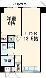 東京メトロ千代田線 北綾瀬駅 徒歩13分の賃貸マンション 5階1LDKの間取り